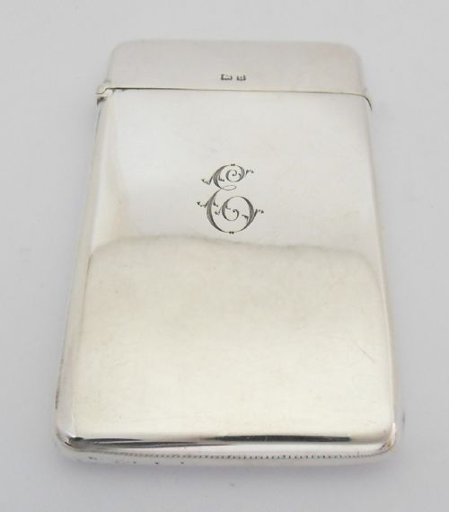 fine silver card case birmingham 1919 - CATEGORY: ANTIQUE SILVER - DATED 1920