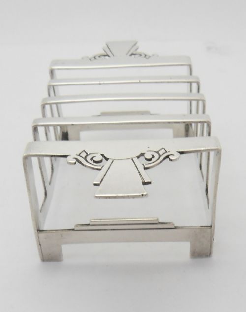 SUPERB ART DECO SILVER TOAST RACK MAPPIN WEBB - ADDITIONAL PHOTO 2
