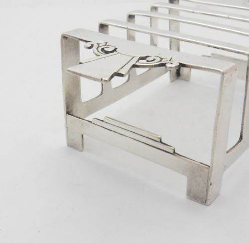 SUPERB ART DECO SILVER TOAST RACK MAPPIN WEBB - ADDITIONAL PHOTO 3