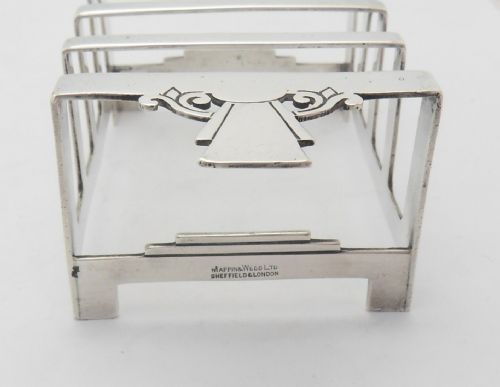 SUPERB ART DECO SILVER TOAST RACK MAPPIN WEBB - ADDITIONAL PHOTO 5