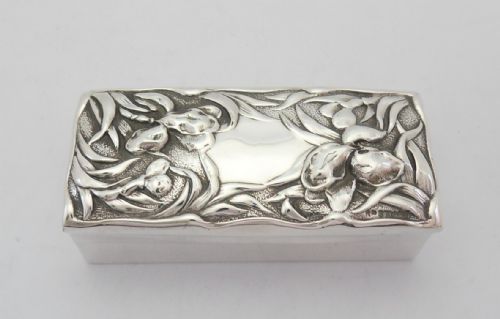 ART NOUVEAU SILVER RING BOX GOLDSMITHS SILVERSMITHS - ADDITIONAL PHOTO 1