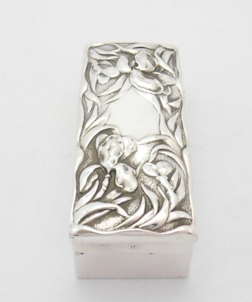 ART NOUVEAU SILVER RING BOX GOLDSMITHS SILVERSMITHS - ADDITIONAL PHOTO 2