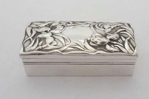 ART NOUVEAU SILVER RING BOX GOLDSMITHS SILVERSMITHS - ADDITIONAL PHOTO 3