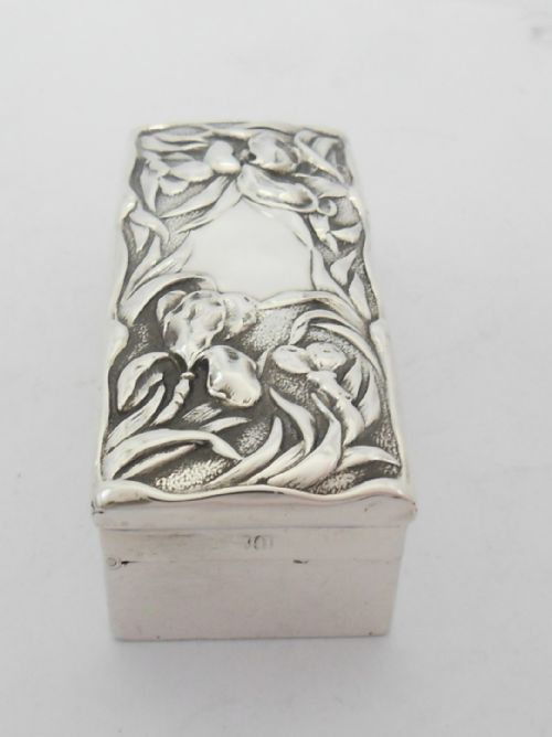 ART NOUVEAU SILVER RING BOX GOLDSMITHS SILVERSMITHS - ADDITIONAL PHOTO 5