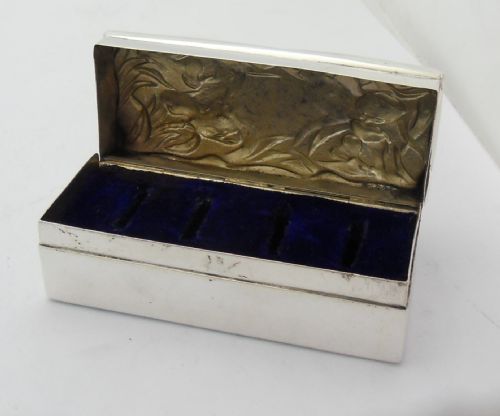 ART NOUVEAU SILVER RING BOX GOLDSMITHS SILVERSMITHS - ADDITIONAL PHOTO 8