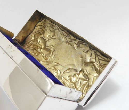 ART NOUVEAU SILVER RING BOX GOLDSMITHS SILVERSMITHS - ADDITIONAL PHOTO 11