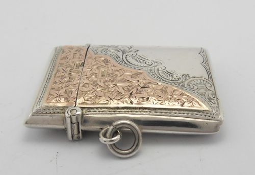 RARE EDWARDIAN SILVER AND 9CT GOLD VESTA CASE - ADDITIONAL PHOTO 4