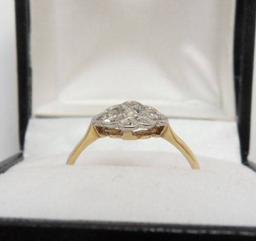 ART DECO DIAMOND SET RING 18CT PLATINUM SIZE UK M - ADDITIONAL PHOTO 7