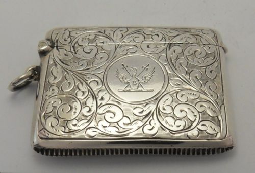 exquisite silver oblong vesta birmingham 1906 - CATEGORY: ANTIQUE SILVER - DATED EDWARDIAN