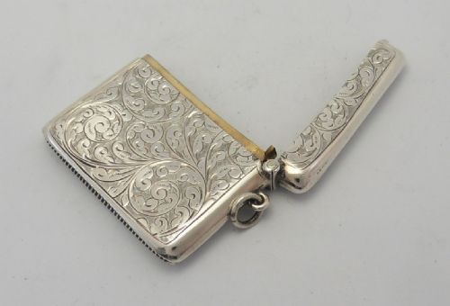 EXQUISITE SILVER OBLONG VESTA BIRMINGHAM 1906 - ADDITIONAL PHOTO 9