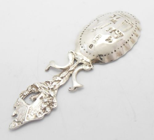 ORNATE EDWARDIAN SILVER CADDY SPOON LONDON 1909 - ADDITIONAL PHOTO 7