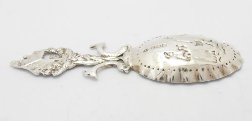ORNATE EDWARDIAN SILVER CADDY SPOON LONDON 1909 - ADDITIONAL PHOTO 10
