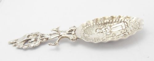 ORNATE EDWARDIAN SILVER CADDY SPOON LONDON 1909 - ADDITIONAL PHOTO 11