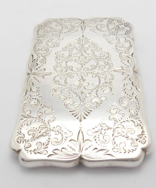 EXQUISITE VICTORIAN SILVER CARD CASE BIRMINGHAM 1874 - ADDITIONAL PHOTO 3