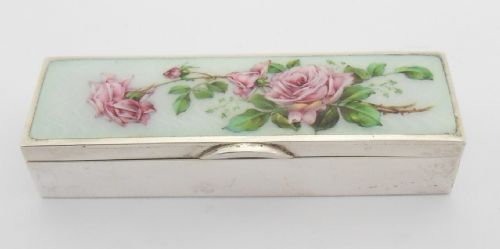 beautiful silver and enamel box by murrle bennett - CATEGORY: ANTIQUE SILVER - DATED 1910