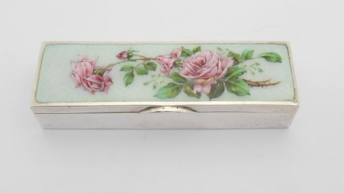 BEAUTIFUL SILVER AND ENAMEL BOX BY MURRLE BENNETT - ADDITIONAL PHOTO 1