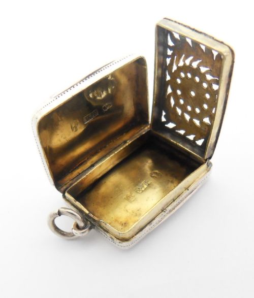 FINE GEORGIAN SILVER VINAIGRETTE BIRMINGHAM 1808 - ADDITIONAL PHOTO 9