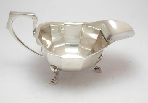 ART DECO SILVER SAUCE BOAT BIRMINGHAM 1939 - ADDITIONAL PHOTO 3