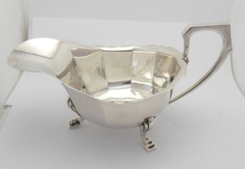 ART DECO SILVER SAUCE BOAT BIRMINGHAM 1939 - ADDITIONAL PHOTO 4