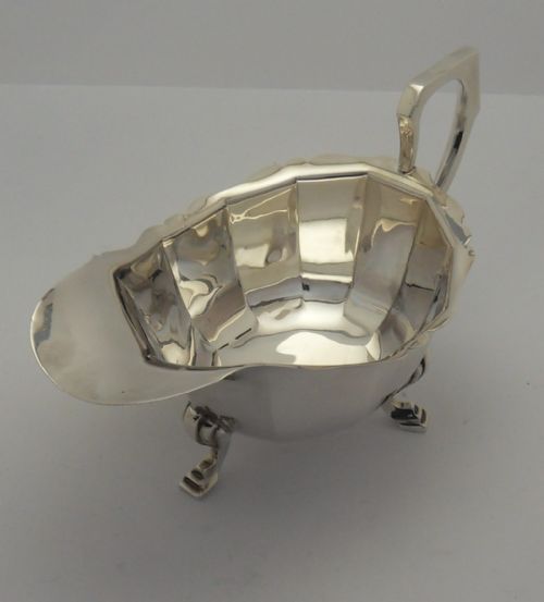 ART DECO SILVER SAUCE BOAT BIRMINGHAM 1939 - ADDITIONAL PHOTO 5