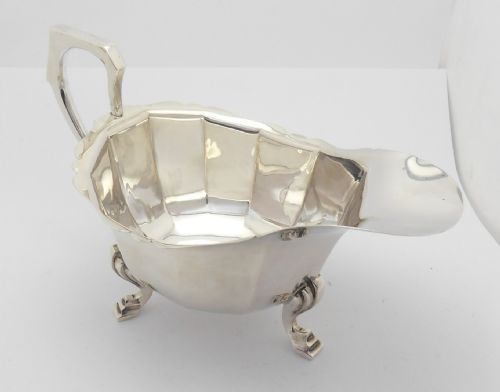 ART DECO SILVER SAUCE BOAT BIRMINGHAM 1939 - ADDITIONAL PHOTO 6