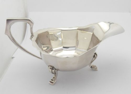 ART DECO SILVER SAUCE BOAT BIRMINGHAM 1939 - ADDITIONAL PHOTO 7