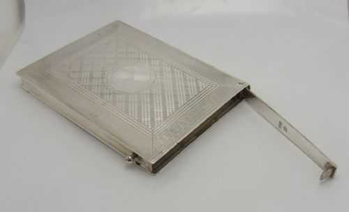 ANTIQUE SILVER PEBBLE SQUEEZE OPENING TOBACCO BOX BIRMINGHAM 1913 - ADDITIONAL PHOTO 10