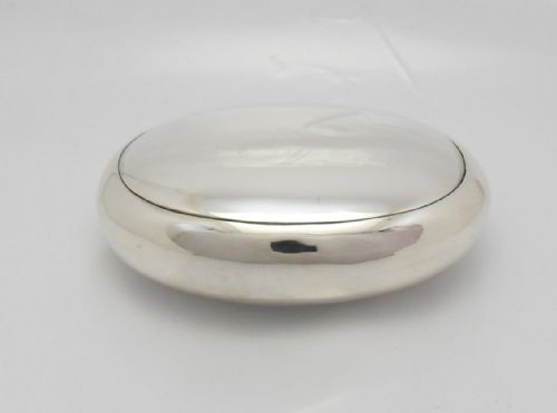 ANTIQUE SILVER PEBBLE SQUEEZE OPENING TOBACCO BOX BIRMINGHAM 1913 - ADDITIONAL PHOTO 4