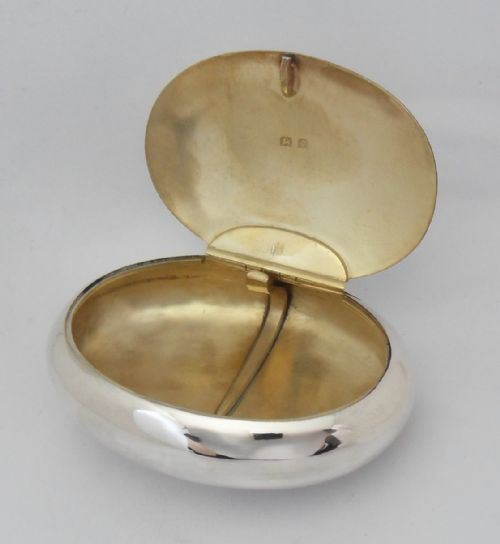 ANTIQUE SILVER PEBBLE SQUEEZE OPENING TOBACCO BOX BIRMINGHAM 1913 - ADDITIONAL PHOTO 8