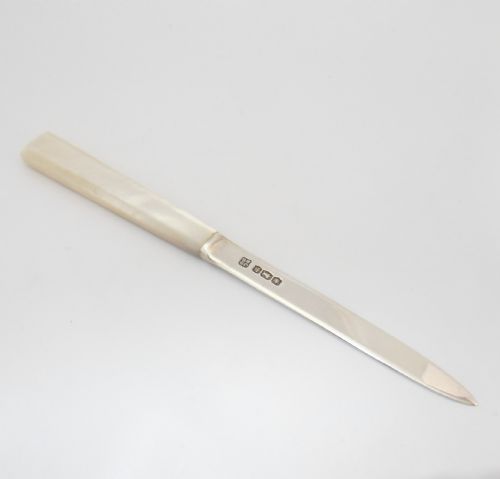 silver mother of pearl letter opener sheffield 1932 - CATEGORY: ANTIQUE SILVER - DATED 1930