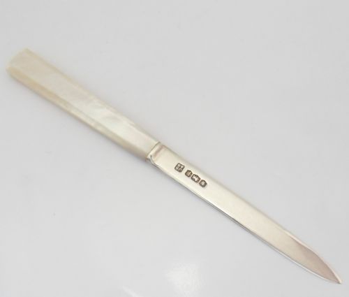 SILVER MOTHER OF PEARL LETTER OPENER SHEFFIELD 1932 - ADDITIONAL PHOTO 13