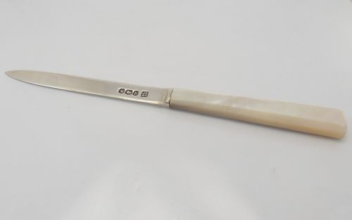 SILVER MOTHER OF PEARL LETTER OPENER SHEFFIELD 1932 - ADDITIONAL PHOTO 15
