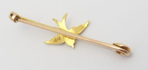 LATE VICTORIAN SEED PEARL SWALLOW BROOCH - ADDITIONAL PHOTO 5