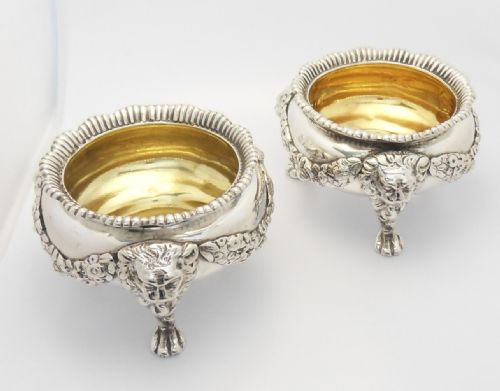 superb pair of edwardian silver salts london 1901 - CATEGORY: ANTIQUE SILVER - DATED 1900