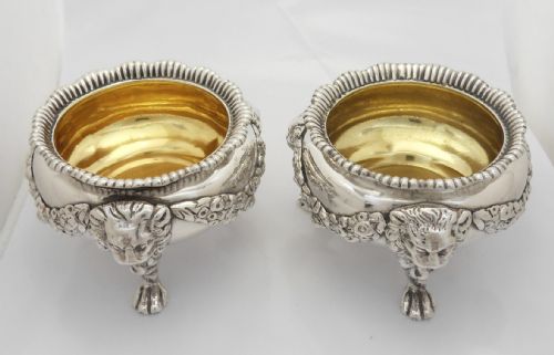 SUPERB PAIR OF EDWARDIAN SILVER SALTS LONDON 1901 - ADDITIONAL PHOTO 5