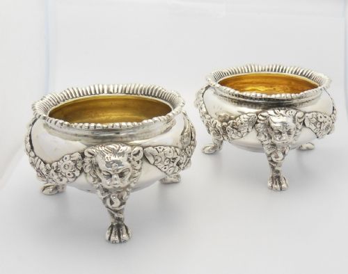 SUPERB PAIR OF EDWARDIAN SILVER SALTS LONDON 1901 - ADDITIONAL PHOTO 6