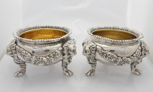 SUPERB PAIR OF EDWARDIAN SILVER SALTS LONDON 1901 - ADDITIONAL PHOTO 8