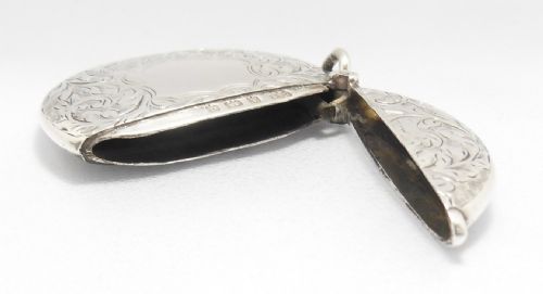 UNUSUAL EDWARDIAN CIRCULAR SILVER VESTA CASE - ADDITIONAL PHOTO 8