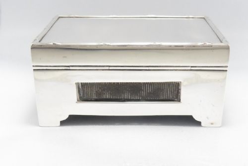 SILVER EDWARDIAN CIGARETTEMATCH STRIKER BOX GOLDSMITHS SILVERSMITHS - ADDITIONAL PHOTO 2