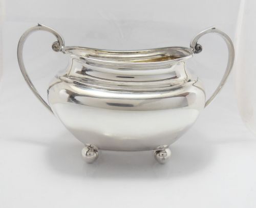 SILVER SUGAR BOWL GILT INTERIOR SHEFFIELD 1917 - ADDITIONAL PHOTO 1