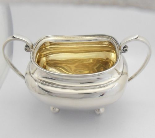 SILVER SUGAR BOWL GILT INTERIOR SHEFFIELD 1917 - ADDITIONAL PHOTO 6