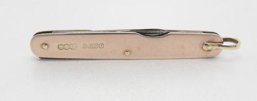 UNUSUAL HALLMARKED 9CT GOLD PENKNIFE SHEFFIELD 1912 - ADDITIONAL PHOTO 1