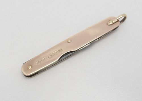 UNUSUAL HALLMARKED 9CT GOLD PENKNIFE SHEFFIELD 1912 - ADDITIONAL PHOTO 2