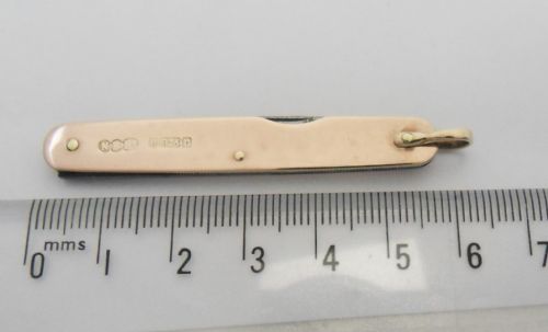 UNUSUAL HALLMARKED 9CT GOLD PENKNIFE SHEFFIELD 1912 - ADDITIONAL PHOTO 4
