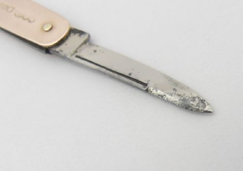 UNUSUAL HALLMARKED 9CT GOLD PENKNIFE SHEFFIELD 1912 - ADDITIONAL PHOTO 5