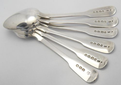 SET OF 6 WILLIAM IV FIDDLE PATTERN TEASPOONS IN LATER CASE - ADDITIONAL PHOTO 6