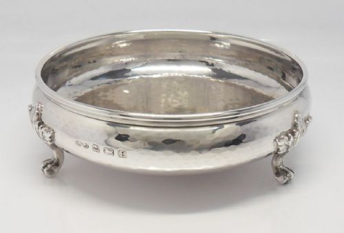 STUNNING ARTS CRAFTS SILVER BOWL BIRMINGHAM 1929 - ADDITIONAL PHOTO 4