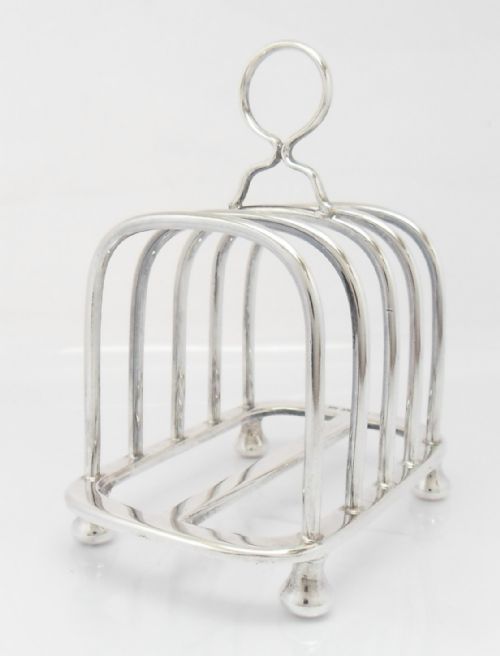 HEAVY SILVER TOAST RACK GEORGE V JUBILEE HALLMARKS - ADDITIONAL PHOTO 1