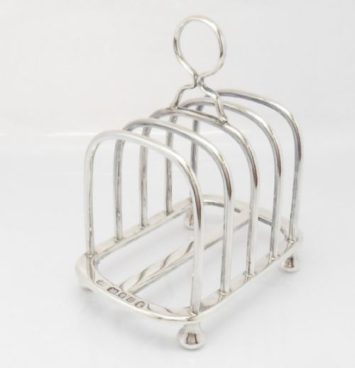 HEAVY SILVER TOAST RACK GEORGE V JUBILEE HALLMARKS - ADDITIONAL PHOTO 2