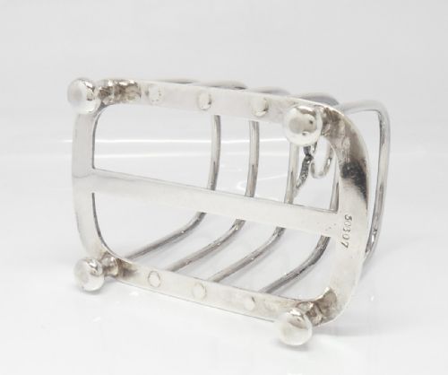 HEAVY SILVER TOAST RACK GEORGE V JUBILEE HALLMARKS - ADDITIONAL PHOTO 3